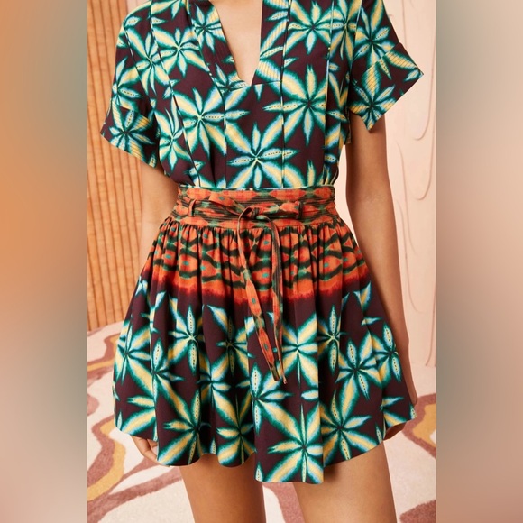 NWT Ulla Johnson Rosie Short Sleeve Top/Clementine Shorts Olivinite Coord Set 0 - Picture 5 of 12